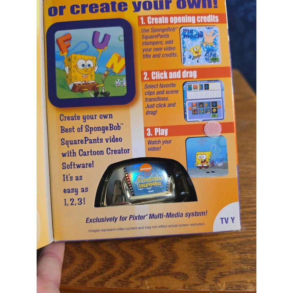 Fisher Price System Pixter Video Software Cartridge Spongebob Squarepants Game